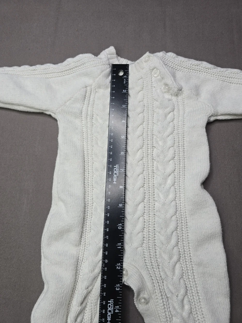 Ciraf Baby Cable Knit Romper White 100% Cotton Size 62 (2-4M) One Piece